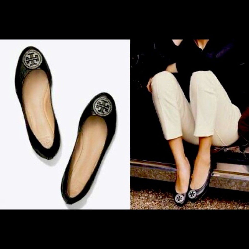 Liana Ballet Flats In Perfect Black / Gunmetal